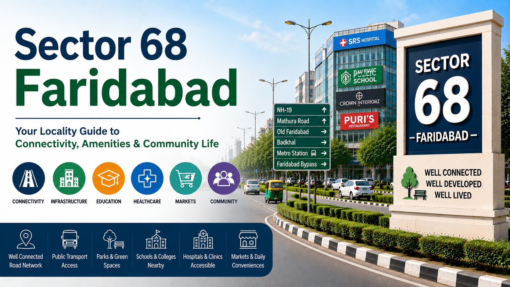 Sector 68 Faridabad | Locality, Connectivity Guide, & Community Insights