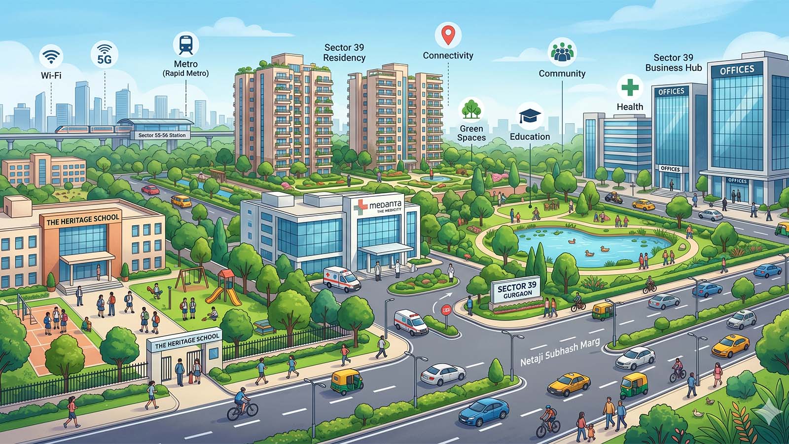 Sector 39 Gurgaon – Complete Area Overview, Connectivity & Lifestyle Guide