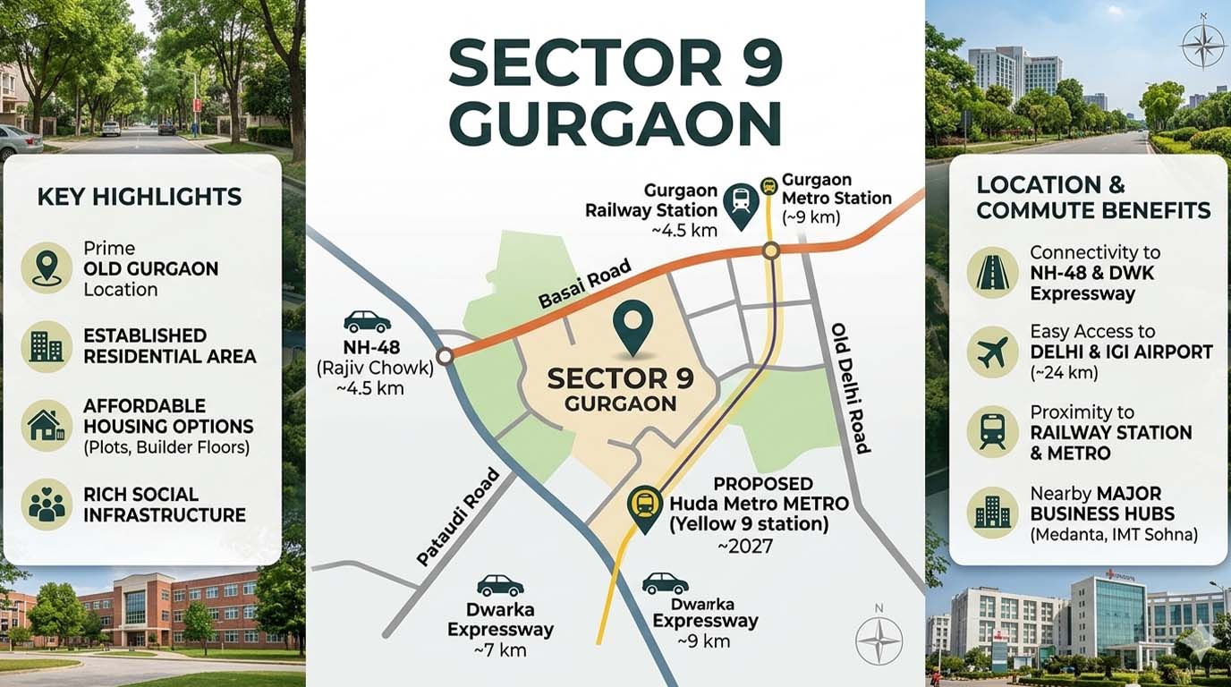 Sector 9 Gurgaon Guide: Key Highlights, Location and Benefits